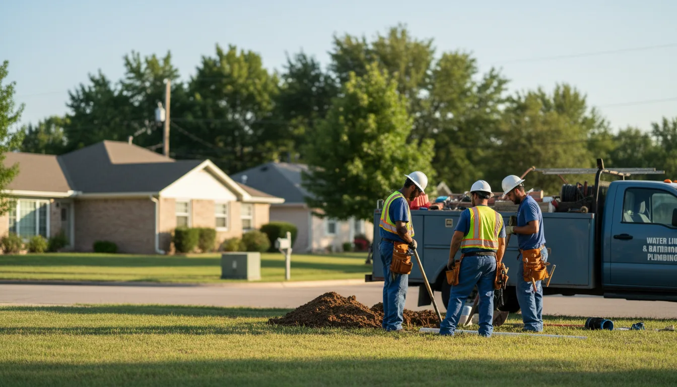 Residential water line and bathroom plumbing service in Rogers, ND